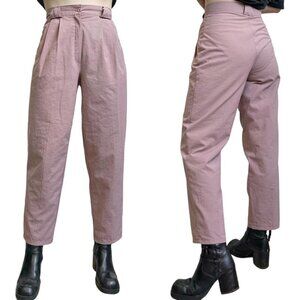 80s Vintage Highwaisted Pleated Pants Trousers Pastel Pale Pink Retro Indie.